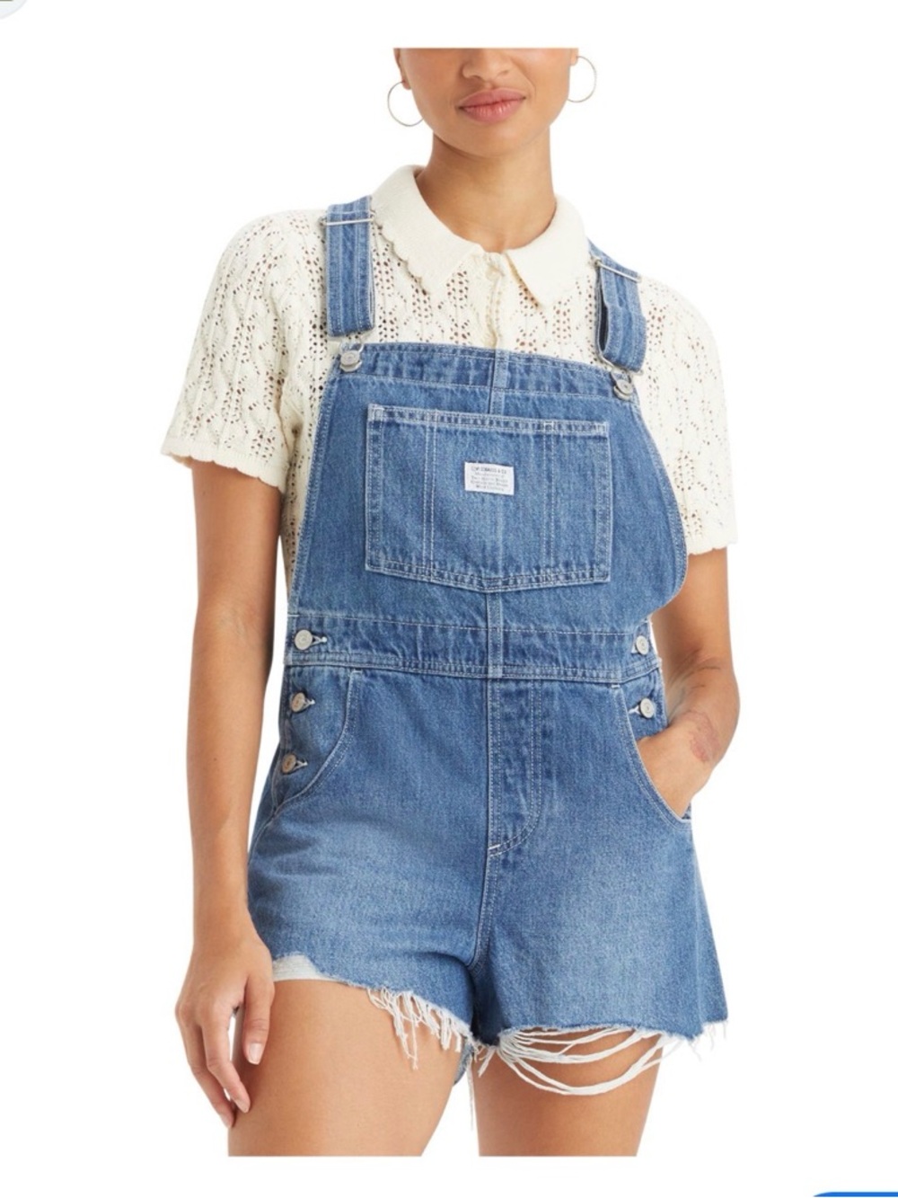 Levi's Blue Denim Overalls with White Label